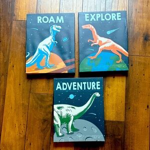 Dinosaur 3-piece kids wall art